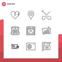 9 Creative Icons Modern Signs and Symbols of codiing file map hiking bag Editable Vector Design Elements