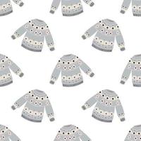 Seamless pattern with classical ugly sweater. vector