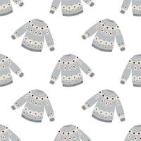 Seamless pattern with classical ugly sweater. vector