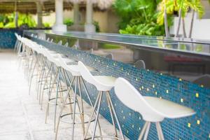 Outdoor cafe on tropical beach at Caribbean photo