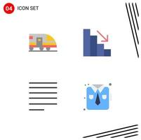 4 Universal Flat Icon Signs Symbols of station text transportation fall fashion Editable Vector Design Elements