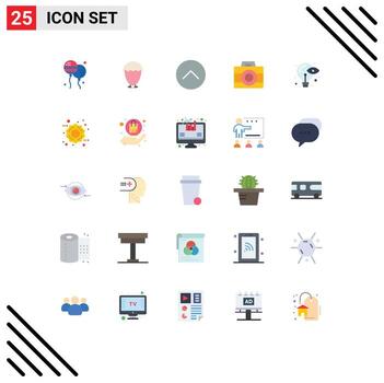 Universal Icon Symbols Group of 25 Modern Flat Colors of process technology up digital camera Editable Vector Design Elements