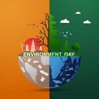 Paper cut art of natural and earth day concept Ecology and environment day background template. Vector illustration