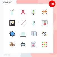 Modern Set of 16 Flat Colors and symbols such as picture gallery day opportunity choice Editable Pack of Creative Vector Design Elements