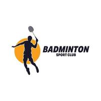 inspiración para el diseño del logotipo de smash de bádminton vector