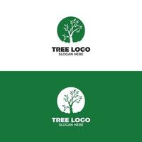 silueta de la inspiración del diseño del logotipo del árbol vector