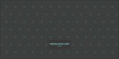 symmetrical abstract flowers pattern with dark retro style color vector