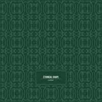 unique ethnical shape pattern with dark green background vector