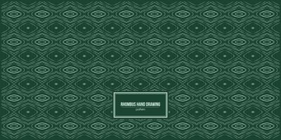 hand drawing pattern of rhombus and ellipse shape vector