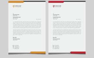 Modern abstract creative clean simple elegant minimalist professional modern corporate identity business style letterhead template design red orange black color variations. vector