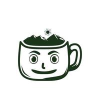 cute cup vector with mountain design