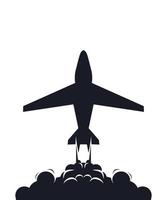 ilustración de un avión con humo vector