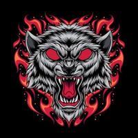 Wolf head illustration vector