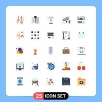 Set of 25 Vector Flat Colors on Grid for mosque wifi shower security internet of things Editable Vector Design Elements