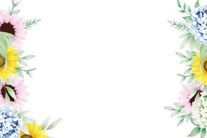 Beautiful Background Floral Hydrangea Watercolor vector