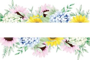 Beautiful Background Floral Hydrangea Watercolor vector