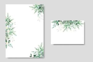 hermosa plantilla de tarjeta de boda floral acuarela vector