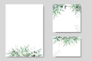 Beautiful Watercolor Floral Wedding Card template vector