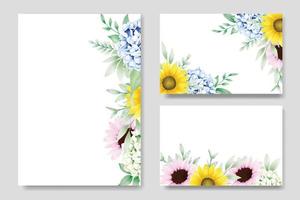 hermosa plantilla de tarjeta de boda floral acuarela vector