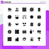 Set of 25 Modern UI Icons Symbols Signs for money dollar people user hero Editable Vector Design Elements