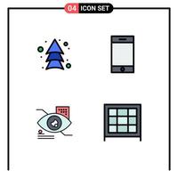 4 Creative Icons Modern Signs and Symbols of arrow eyetap direction smartphone bookcase Editable Vector Design Elements