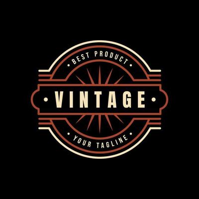 Vintage retro label badge logo design for cloth apparel. - Vector.