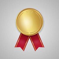 Award medal with red ribbon. - Vector. vector