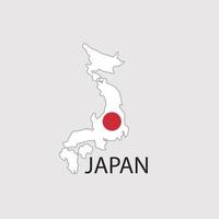 JAPAN country flag and map. vectors