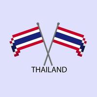 mapa de tailandia con la imagen de la bandera nacional vector