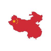 bandera de país de china y vector de mapa.