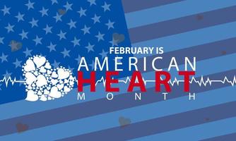 vector illustration of february is american heart month concept design