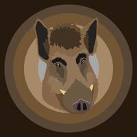 male wild boar is presented only his head as logo vector