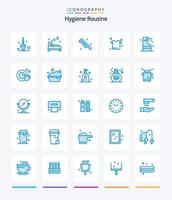 Creative Hygiene Routine 25 Blue icon pack  Such As product. cleaning. comb. spray. drying vector