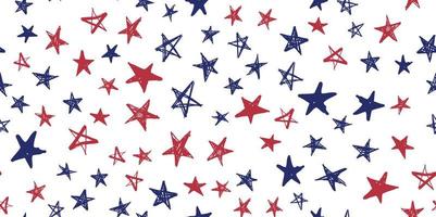 Independence Day USA. Presidents day. Hand drawn illustration. Stars grunge. vector