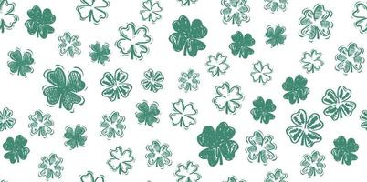 Saint Patricks Day, festive background with flying clover. vector