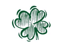 St. Patrick's Day. Retro Style Emblems leaf clover. vector