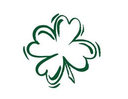 St. Patrick's Day. Retro Style Emblems leaf clover. vector