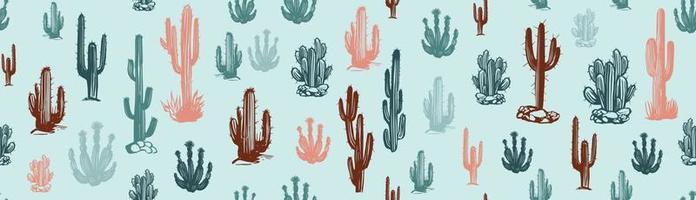 conjunto de cactus ilustraciones dibujadas a mano, vector
