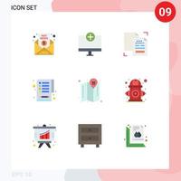 Mobile Interface Flat Color Set of 9 Pictograms of tasks checklist gadget duplicate data Editable Vector Design Elements