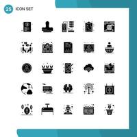 Stock Vector Icon Pack of 25 Line Signs and Symbols for internet tactics combination strategy information Editable Vector Design Elements
