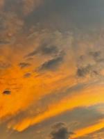 Beautiful coconut palm tree with amazing vivid sky at sunset photo