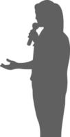 Woman Speaker Making a Speech Silhouette vector