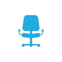 eps10 vector azul sillón abstracto icono o logotipo aislado sobre fondo blanco. símbolo de escritorio o silla de oficina en un estilo moderno y sencillo para el diseño de su sitio web y aplicación móvil