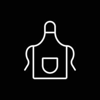 eps10 white vector apron or cooking uniform line icon or logo isolated on black background. Kitchen apron garment symbol in a simple flat trendy modern style for your website design, and mobile app