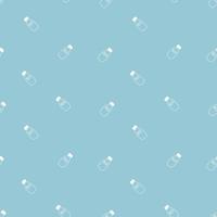 seamless doodle hand drawing milk repeat pattern in blue background, flat vector illustration design