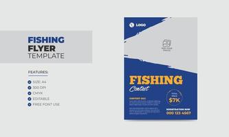 plantilla de volante de concurso de pesca diseño de cartel de pesca editable vector