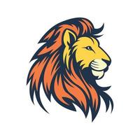 Lion Mascot Logo Concept Vector Illustration Cartoon. Suitable For Logo, Wallpaper, Banner, Background, Card, Book Illustration, T-Shirt Design, Sticker, Cover, etc