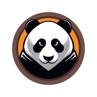 panda mascota logo concepto vector ilustración dibujos animados. adecuado para logotipo, papel pintado, pancarta, fondo, tarjeta, ilustración de libros, diseño de camisetas, pegatina, portada, etc.