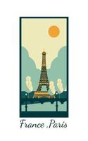 Paris France tourism and travel poster vector
