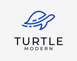 Turtle Sea Tortoise Animal Simple Line Art Linear Modern Motion Digital Solution Vector Logo Design